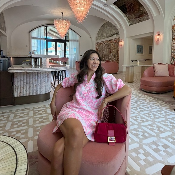 Vintage Fendi Suede Hot Pink Fuchsia Baguette - Picture 4 of 6